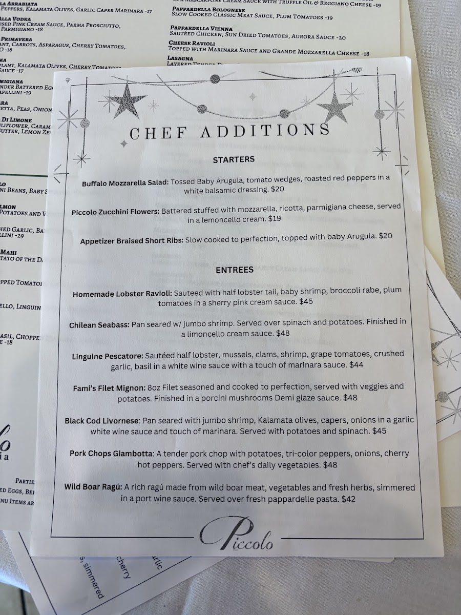 Piccolo Trattoria Menu - Image 3